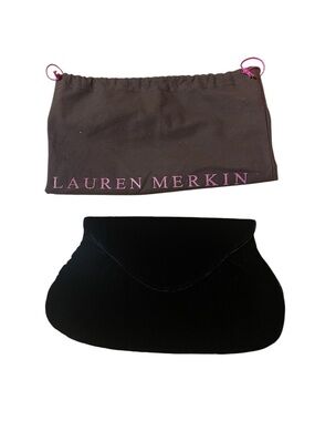 Lauren Merkin Black Velvet Clutch with Dust Bag BNWTs